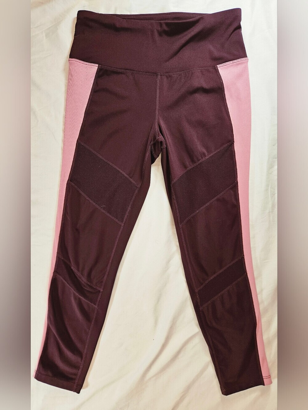 Tangerine Womens Purple & Pink Side Panel Elastic Waist Athletic Leggings Sz Med